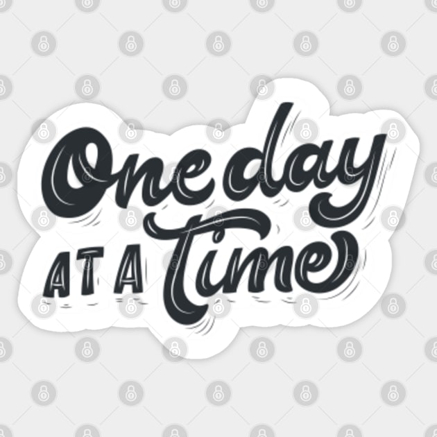 One Day At A Time Black Sticker by MarieRodry